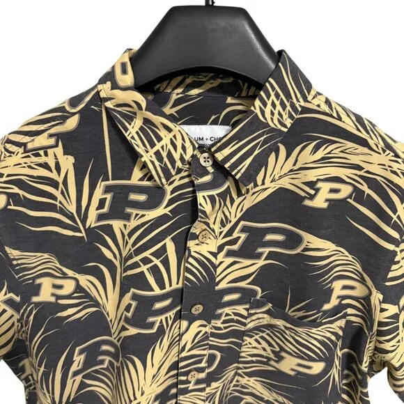 Purdue Boilermakers Button Up Aloha Shirt Size Large Tellum + Chop - Picture 3 of 6